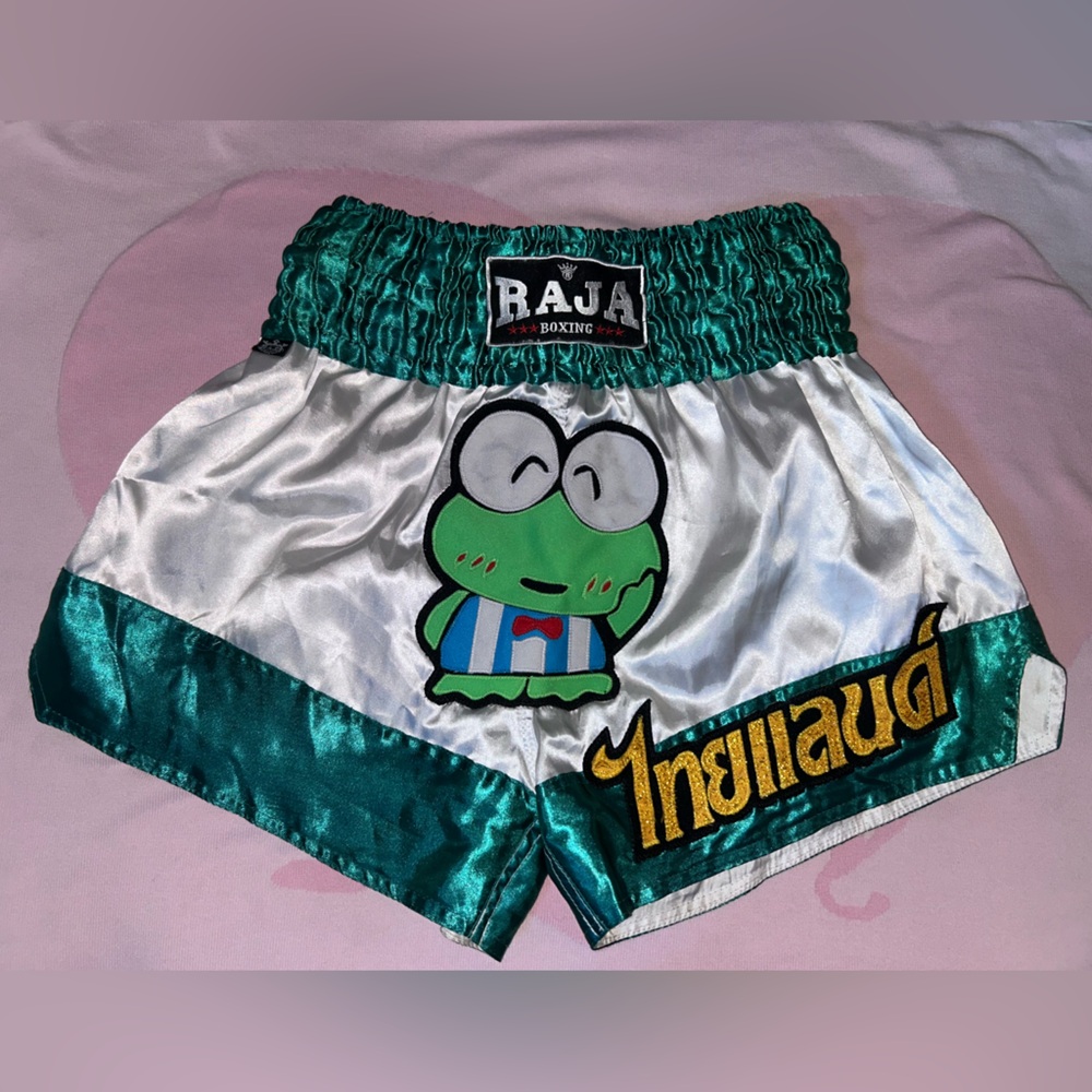 KEROPPI Raja Boxing Muy Thai Kickboxing Satin Shorts RARE